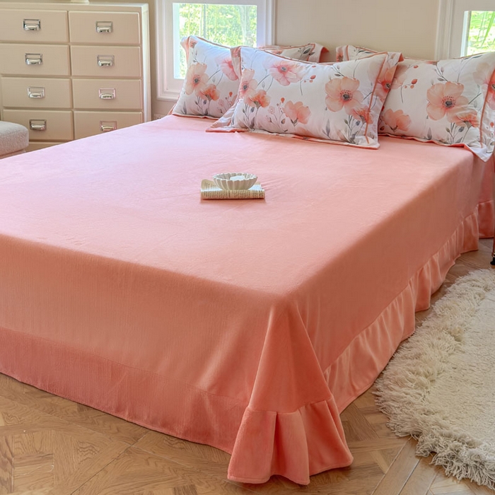 91家纺网 家纺一手货源 找家纺 7V 2025新款纯棉加绒四件套 华丽绽放