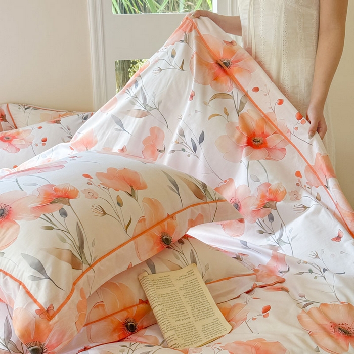 91家纺网 家纺一手货源 找家纺 7V 2025新款纯棉加绒四件套 华丽绽放