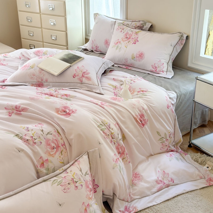 91家纺网 家纺一手货源 找家纺 7V 2025新款纯棉加绒四件套 兰馨