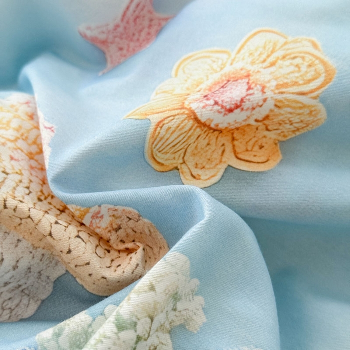 91家纺网 家纺一手货源 找家纺 7V 2025新款纯棉加绒四件套 马卡龙-蓝