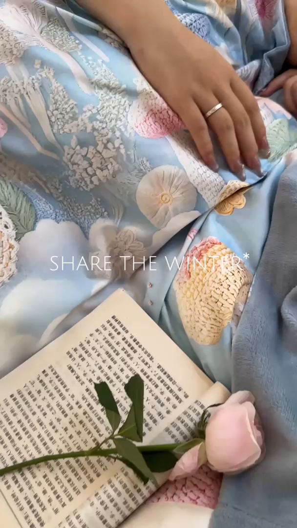 91家纺网 家纺一手货源 找家纺 7V 2025新款纯棉加绒四件套 马卡龙-蓝