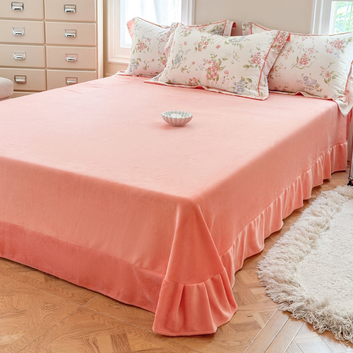 91家纺网 家纺一手货源 找家纺 7V 2025新款纯棉加绒四件套 蜜朵