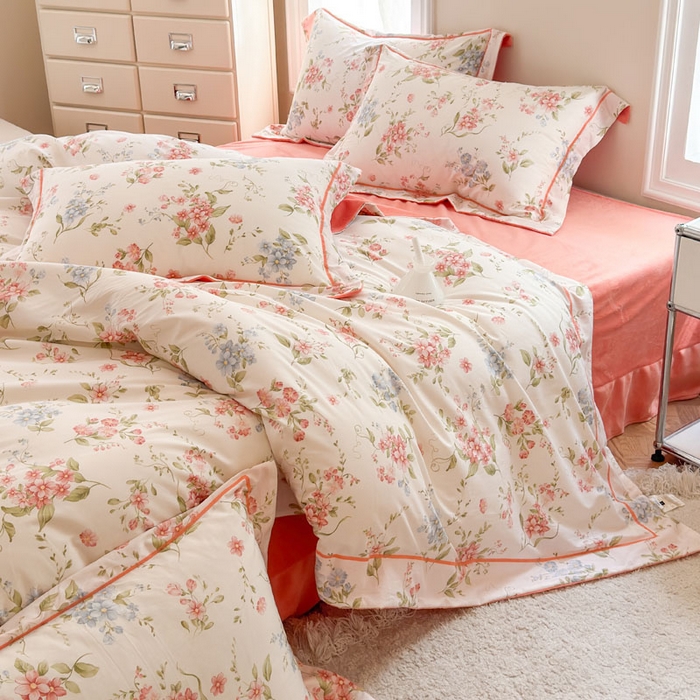 91家纺网 家纺一手货源 找家纺 7V 2025新款纯棉加绒四件套 蜜朵