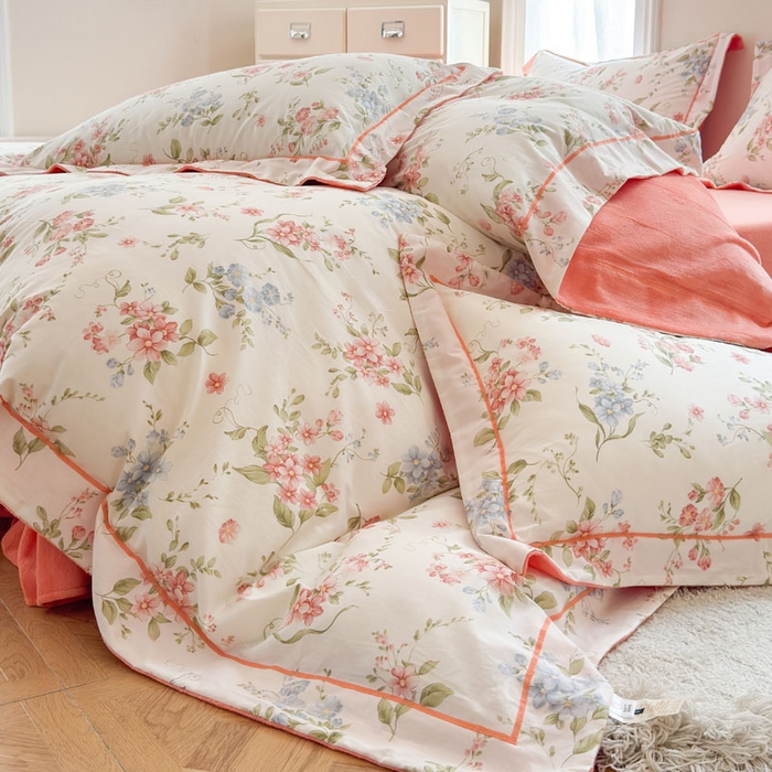 91家纺网 家纺一手货源 找家纺 7V 2025新款纯棉加绒四件套 蜜朵