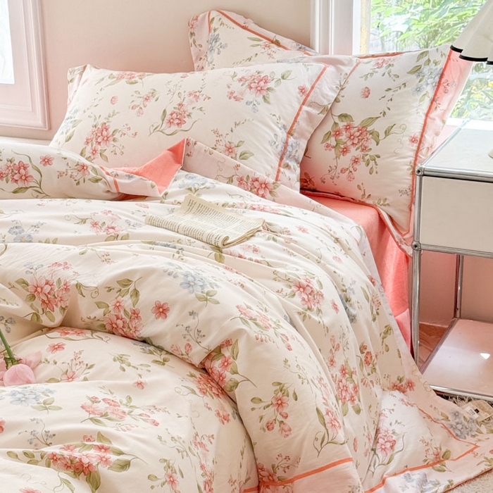 91家纺网 家纺一手货源 找家纺 7V 2025新款纯棉加绒四件套 蜜朵