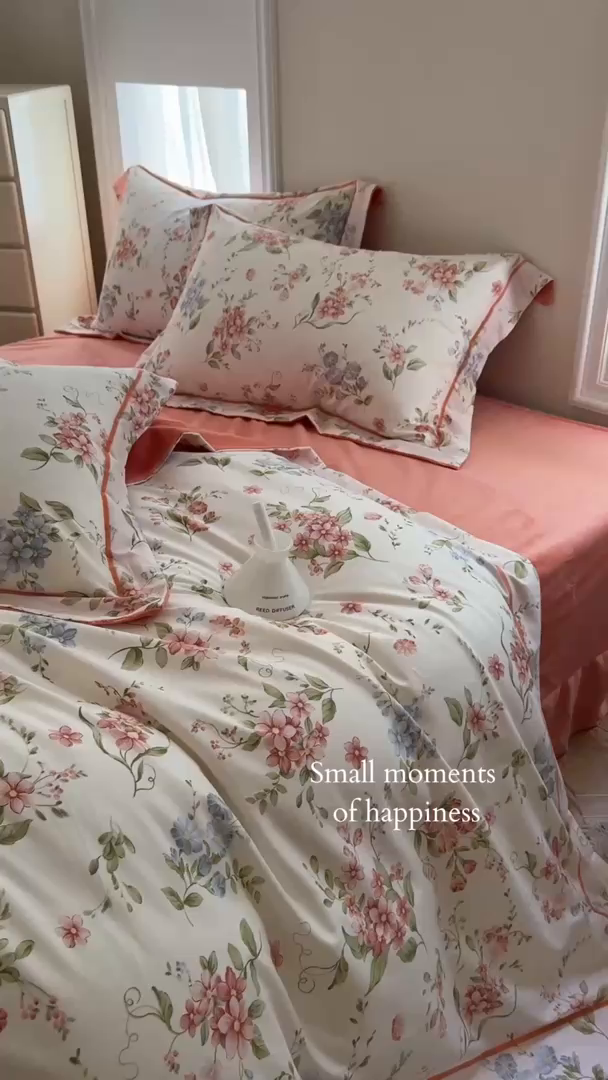 91家纺网 家纺一手货源 找家纺 7V 2025新款纯棉加绒四件套 蜜朵