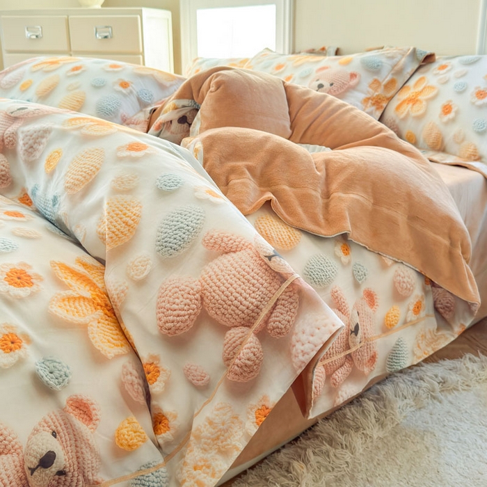 91家纺网 家纺一手货源 找家纺 7V 2025新款纯棉加绒四件套 眠眠笔记