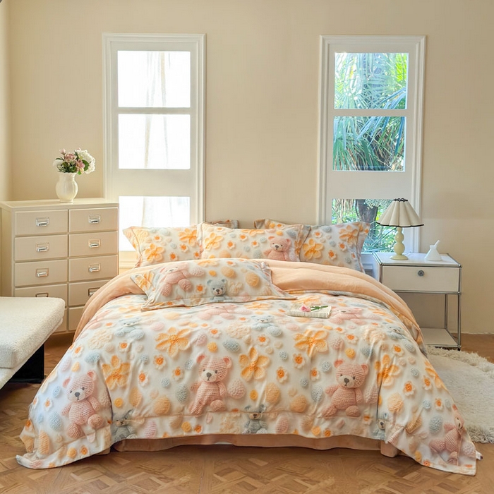 7V 2025新款纯棉加绒四件套 眠眠笔记