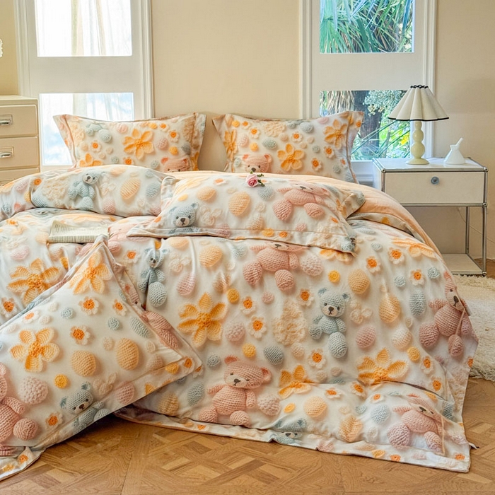 91家纺网 家纺一手货源 找家纺 7V 2025新款纯棉加绒四件套 眠眠笔记