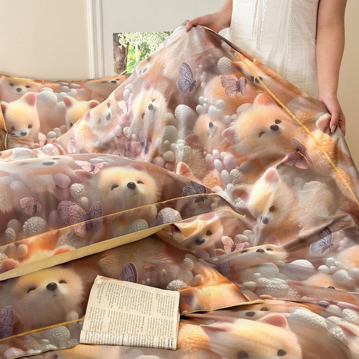 91家纺网 家纺一手货源 找家纺 7V 2025新款纯棉加绒四件套 绒绒仙踪