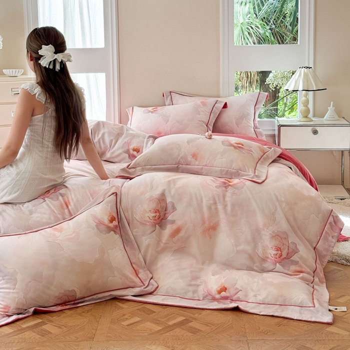 91家纺网 家纺一手货源 找家纺 7V 2025新款纯棉加绒四件套 水宫仙子