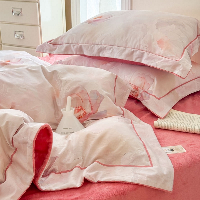 91家纺网 家纺一手货源 找家纺 7V 2025新款纯棉加绒四件套 水宫仙子