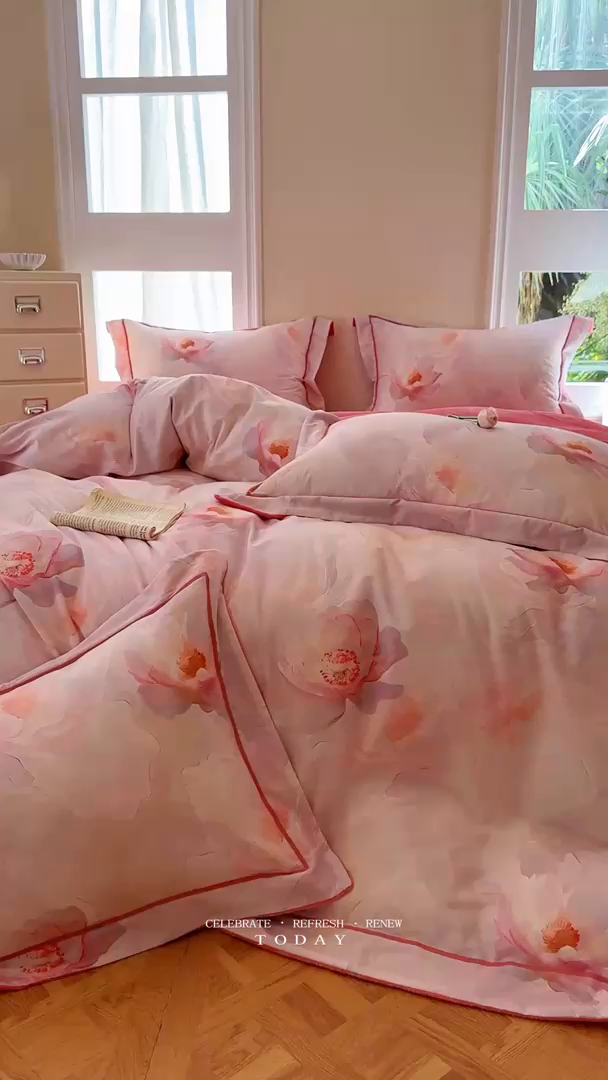 91家纺网 家纺一手货源 找家纺 7V 2025新款纯棉加绒四件套 水宫仙子