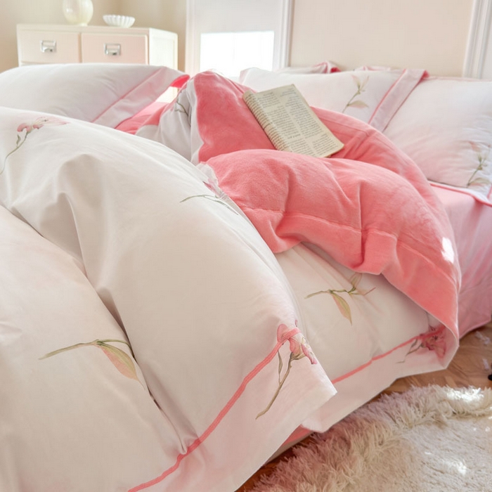 91家纺网 家纺一手货源 找家纺 7V 2025新款纯棉加绒四件套 一见倾心