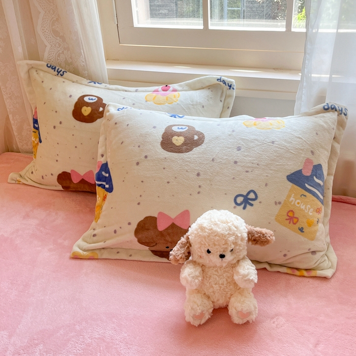 91家纺网 家纺一手货源 找家纺 川悦生活 2025新款高克重牛奶绒四件套-系列二 奶油噗妮-粉