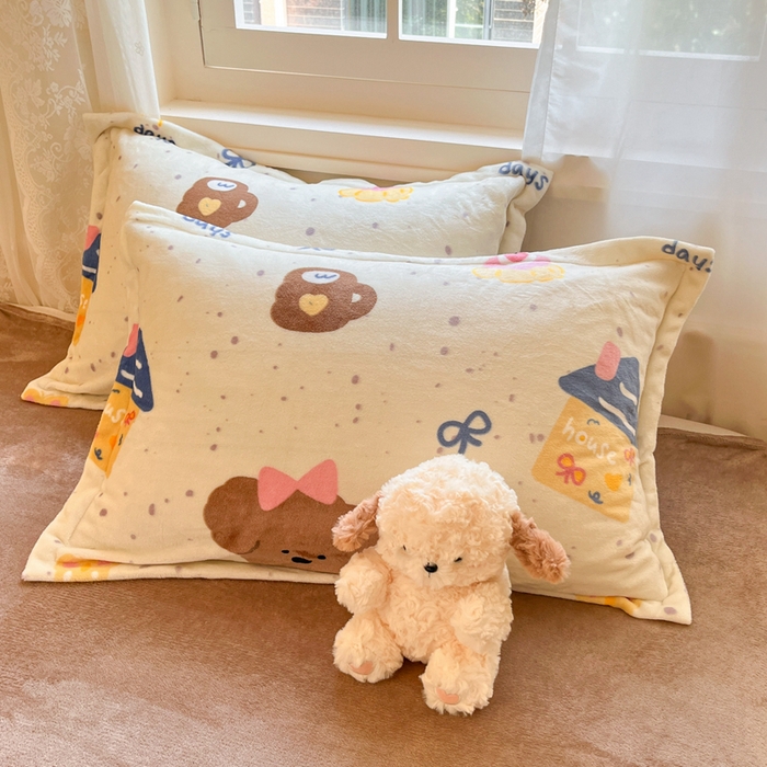 91家纺网 家纺一手货源 找家纺 川悦生活 2025新款高克重牛奶绒四件套-系列二 奶油噗妮-咖