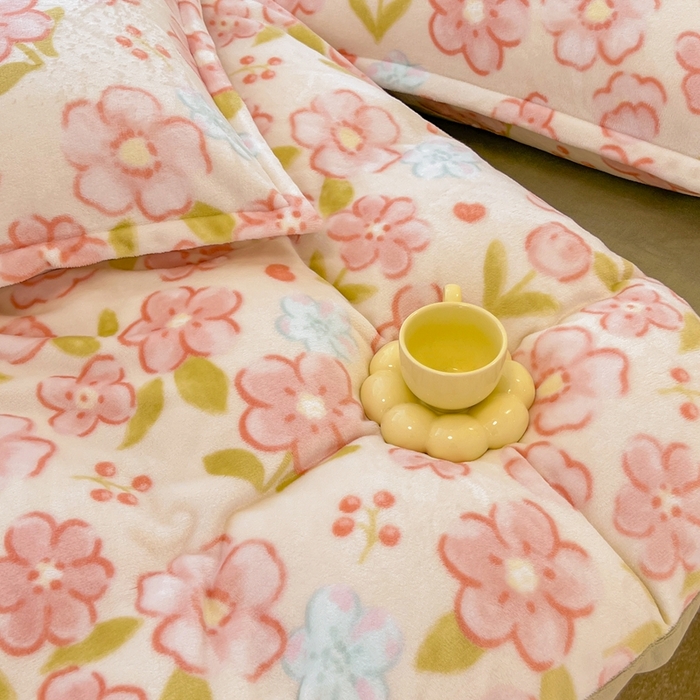 91家纺网 家纺一手货源 找家纺 川悦生活 2025新款高克重牛奶绒四件套-系列二 暖安花