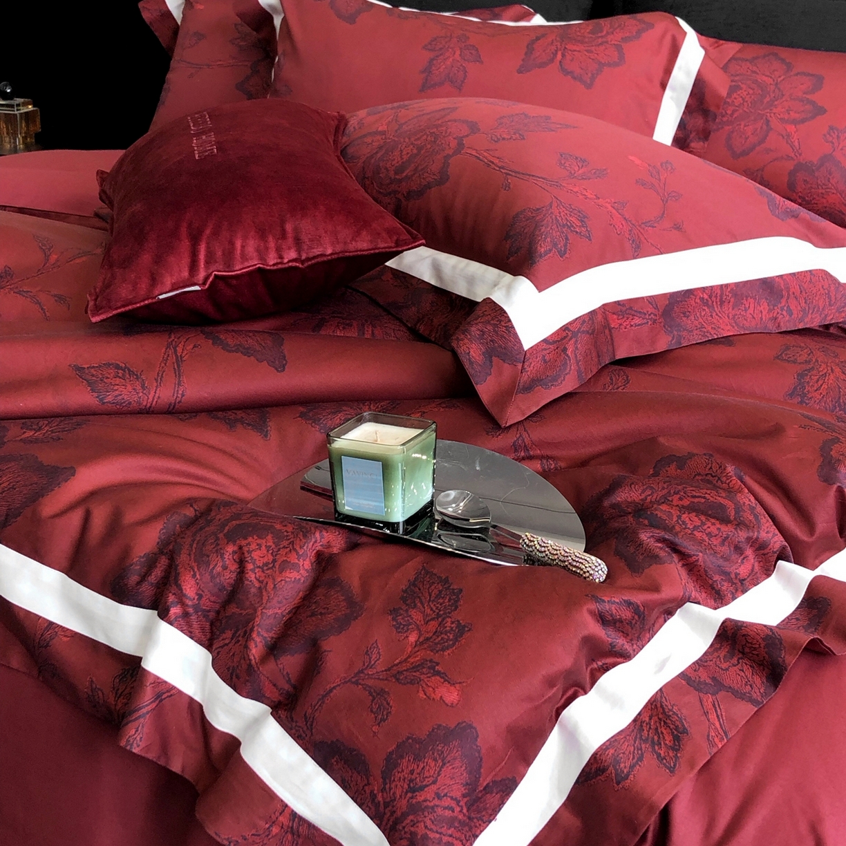 91家纺网 家纺一手货源 找家纺 （总）馨蕊家居 2025新款秋冬新品高奢简约活性数码印花四件套-柏林