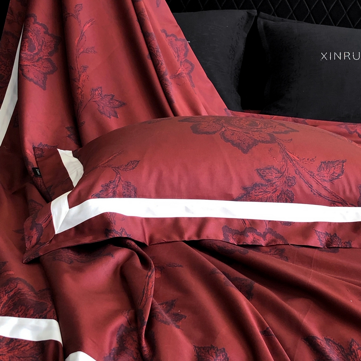 91家纺网 家纺一手货源 找家纺 （总）馨蕊家居 2025新款秋冬新品高奢简约活性数码印花四件套-柏林