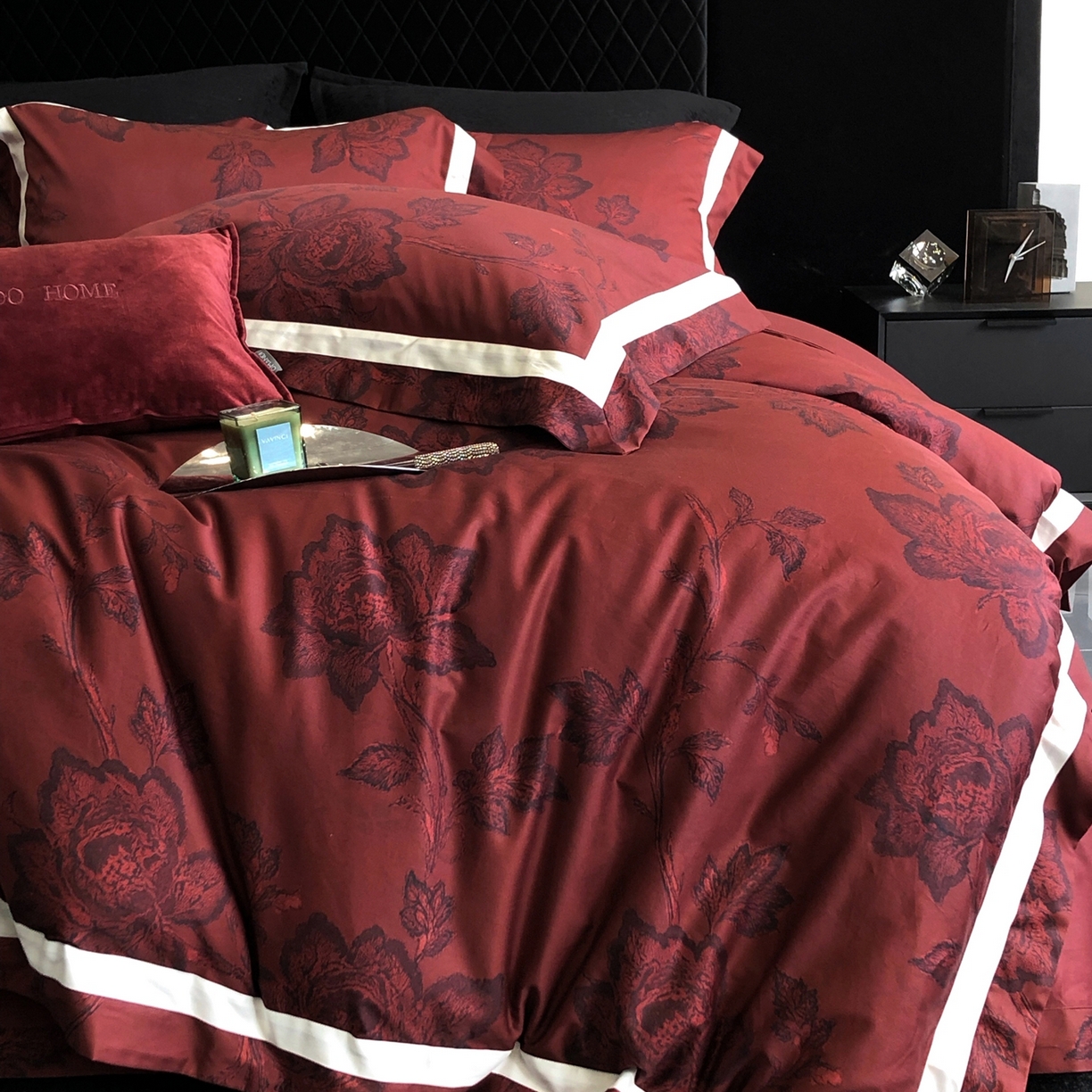 91家纺网 家纺一手货源 找家纺 （总）馨蕊家居 2025新款秋冬新品高奢简约活性数码印花四件套-柏林