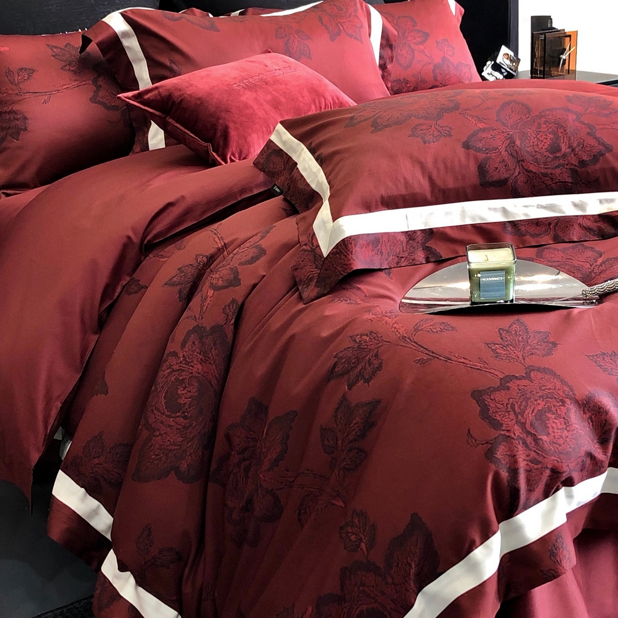 91家纺网 家纺一手货源 找家纺 （总）馨蕊家居 2025新款秋冬新品高奢简约活性数码印花四件套-肖邦