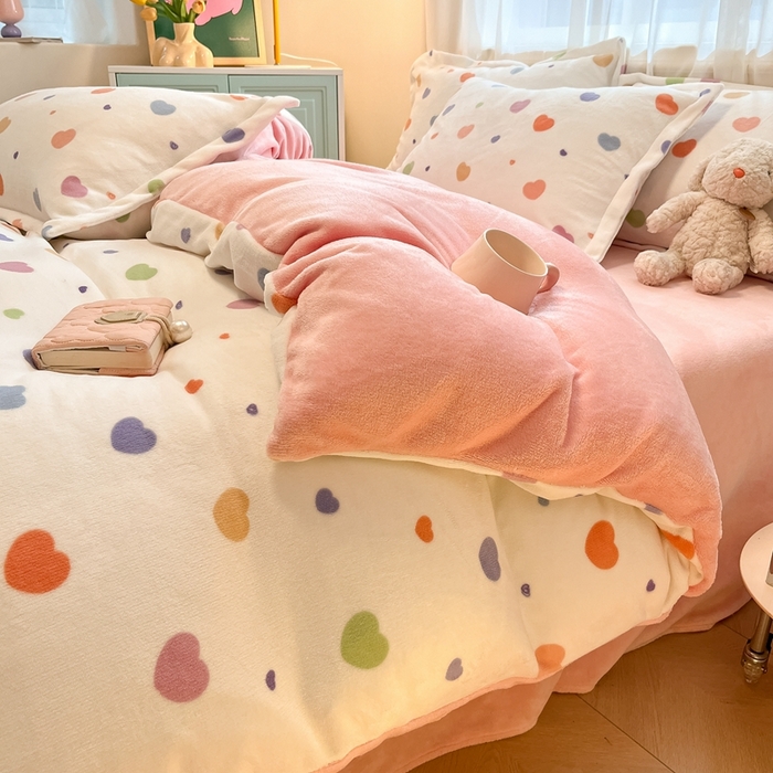 川悦生活 2025新款高克重牛奶绒四件套-系列二 软心粉