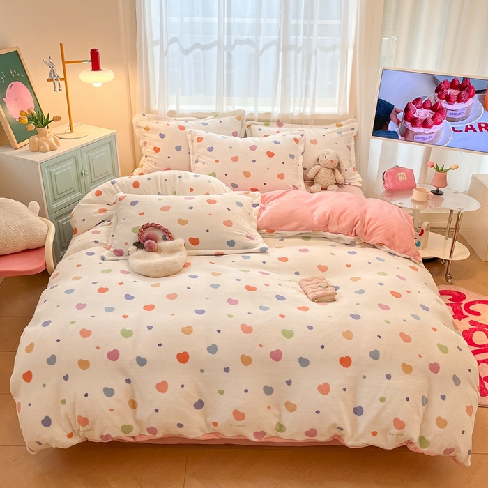 91家纺网 家纺一手货源 找家纺 川悦生活 2025新款高克重牛奶绒四件套-系列二 软心粉