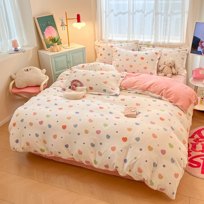 91家纺网 家纺一手货源 找家纺 川悦生活 2025新款高克重牛奶绒四件套-系列二 软心粉