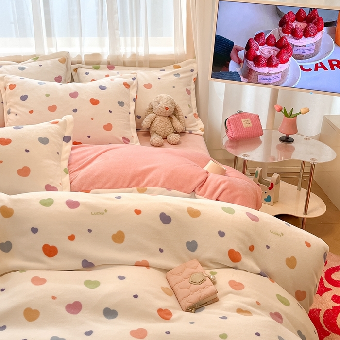 91家纺网 家纺一手货源 找家纺 川悦生活 2025新款高克重牛奶绒四件套-系列二 软心粉