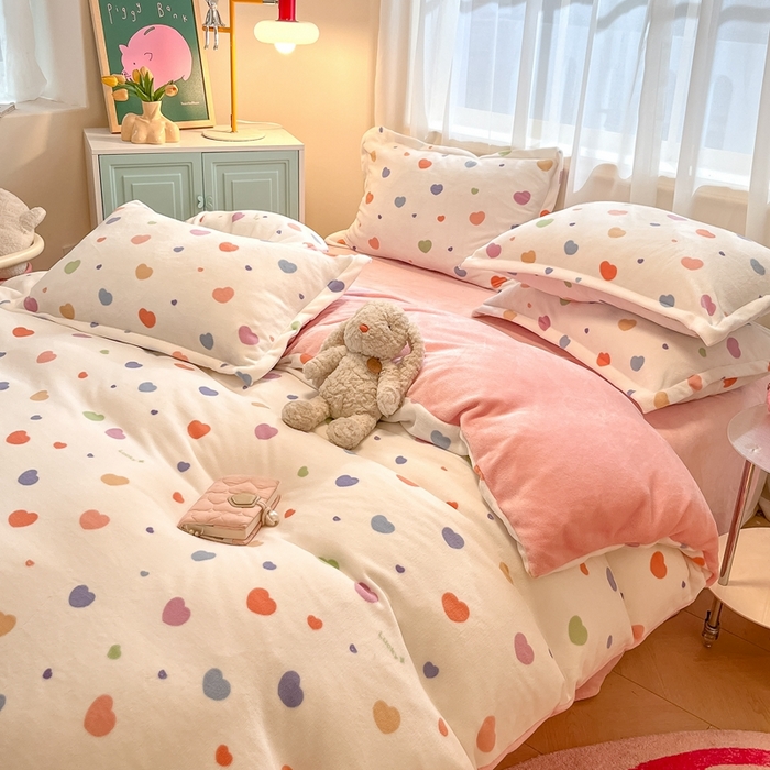 91家纺网 家纺一手货源 找家纺 川悦生活 2025新款高克重牛奶绒四件套-系列二 软心粉