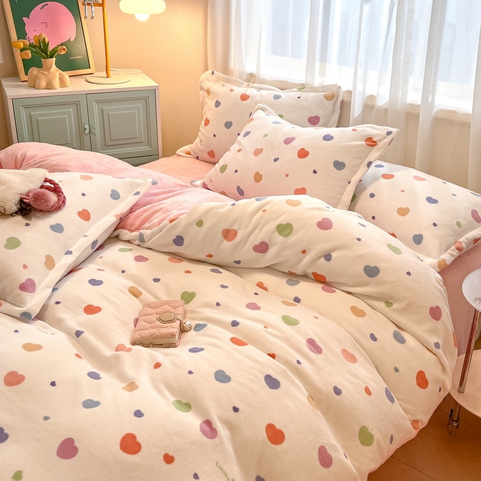 91家纺网 家纺一手货源 找家纺 川悦生活 2025新款高克重牛奶绒四件套-系列二 软心粉