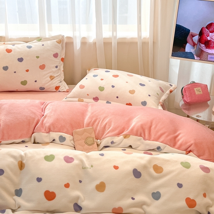 91家纺网 家纺一手货源 找家纺 川悦生活 2025新款高克重牛奶绒四件套-系列二 软心粉