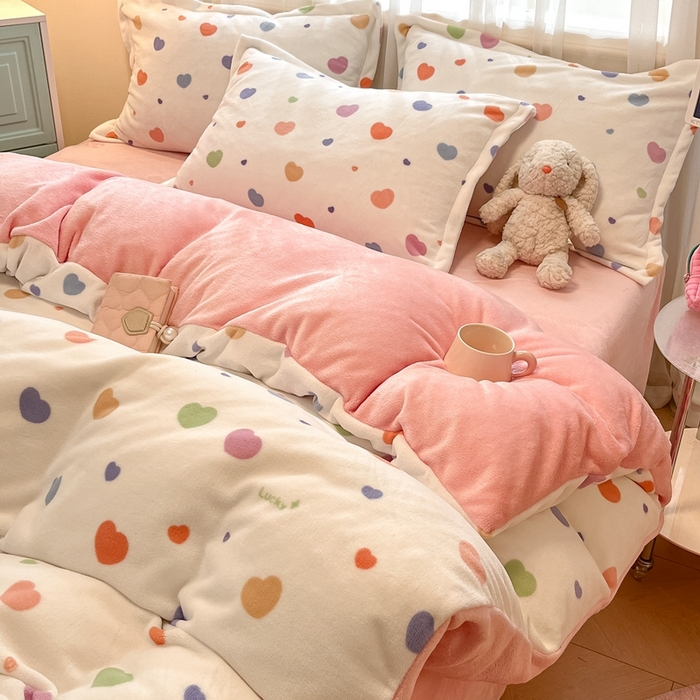 91家纺网 家纺一手货源 找家纺 川悦生活 2025新款高克重牛奶绒四件套-系列二 软心粉