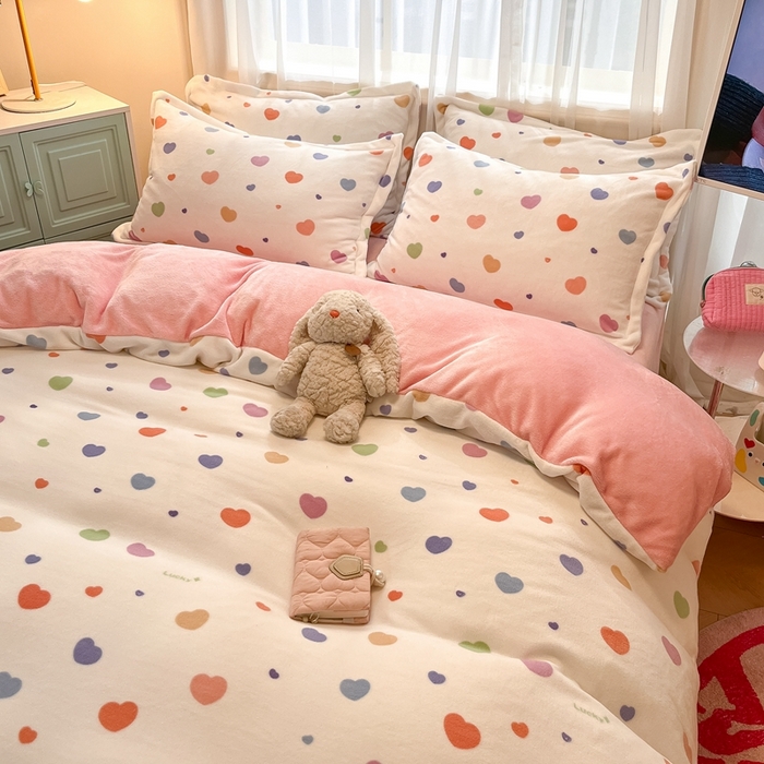 91家纺网 家纺一手货源 找家纺 川悦生活 2025新款高克重牛奶绒四件套-系列二 软心粉