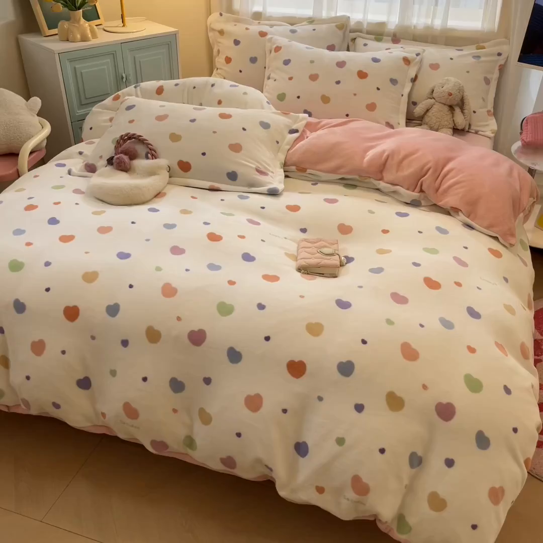 91家纺网 家纺一手货源 找家纺 川悦生活 2025新款高克重牛奶绒四件套-系列二 软心粉