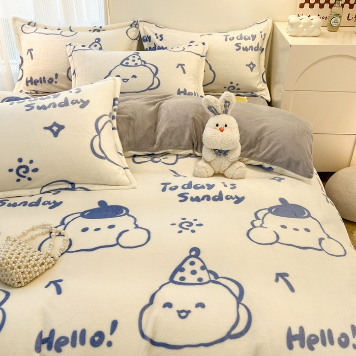 91家纺网 家纺一手货源 找家纺 川悦生活 2025新款高克重牛奶绒四件套-系列二 小龙日志