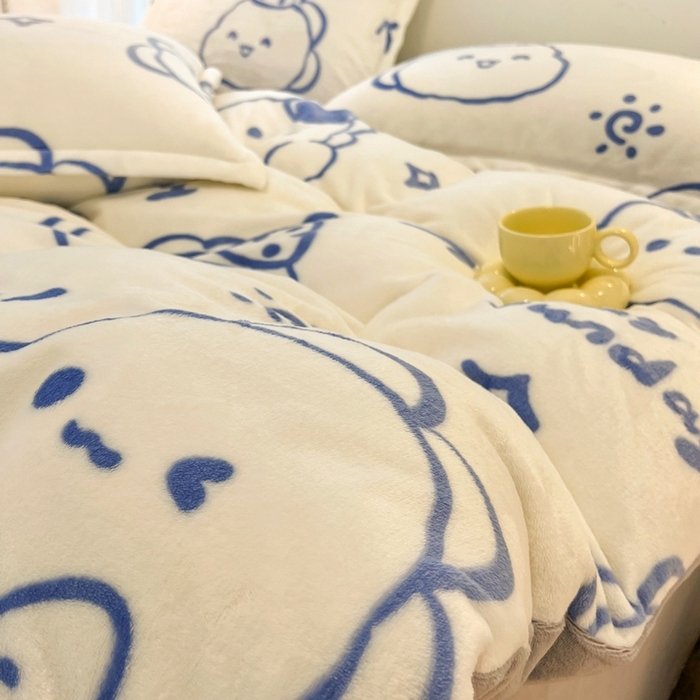 91家纺网 家纺一手货源 找家纺 川悦生活 2025新款高克重牛奶绒四件套-系列二 小龙日志