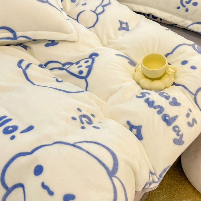 91家纺网 家纺一手货源 找家纺 川悦生活 2025新款高克重牛奶绒四件套-系列二 小龙日志