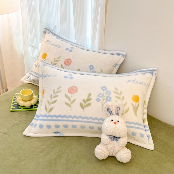 91家纺网 家纺一手货源 找家纺 川悦生活 2025新款高克重牛奶绒四件套-系列二 幸福花田-绿