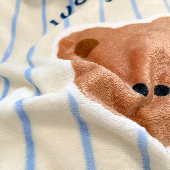 91家纺网 家纺一手货源 找家纺 川悦生活 2025新款高克重牛奶绒四件套-系列二 幸运咪熊-蓝