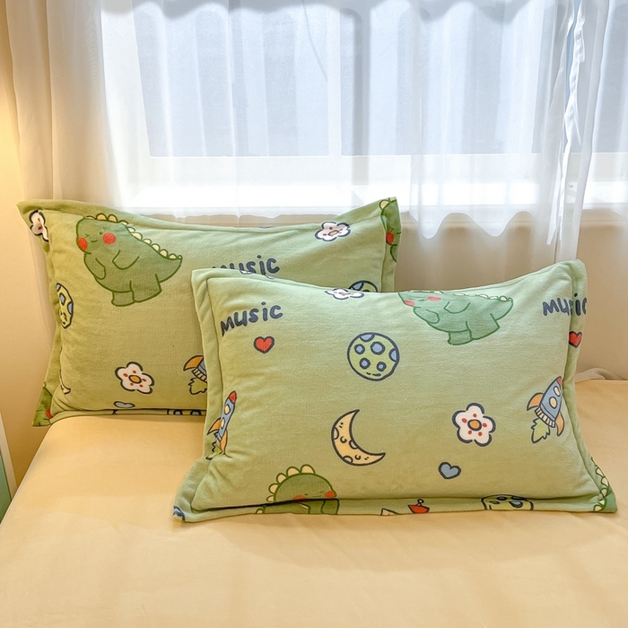 91家纺网 家纺一手货源 找家纺 川悦生活 2025新款高克重牛奶绒四件套-系列二 音乐恐龙