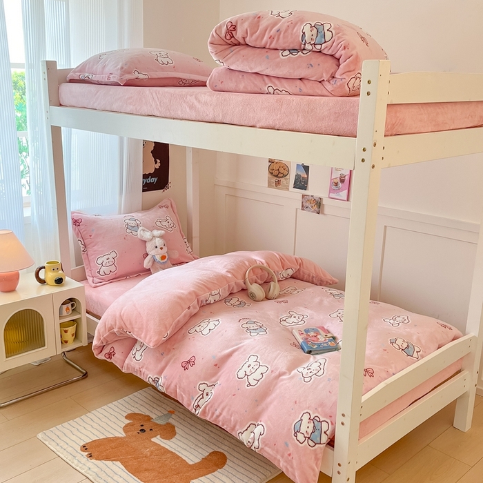 91家纺网 家纺一手货源 找家纺 （总）川悦生活 2025新款加厚保暖高克重牛奶绒宿舍三件套