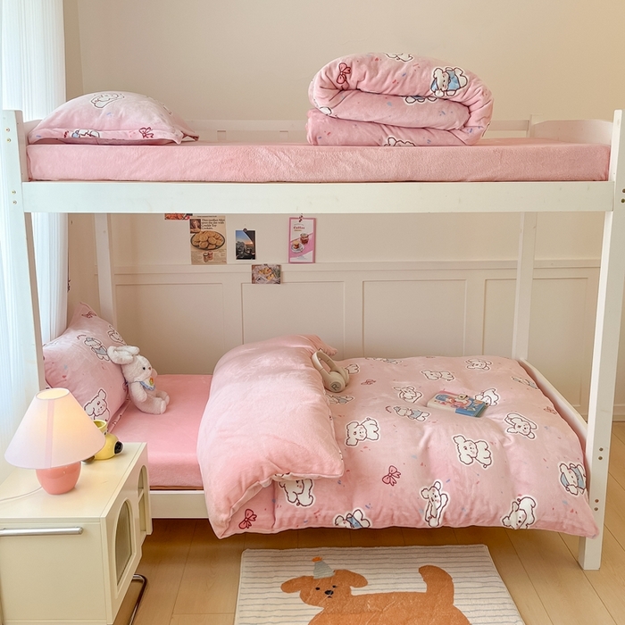 91家纺网 家纺一手货源 找家纺 （总）川悦生活 2025新款加厚保暖高克重牛奶绒宿舍三件套