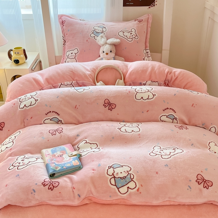 91家纺网 家纺一手货源 找家纺 （总）川悦生活 2025新款加厚保暖高克重牛奶绒宿舍三件套