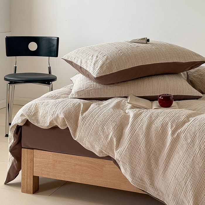 91家纺网 家纺一手货源 找家纺 （总）Mr.pig猪先生水洗棉 2025新款全棉纯棉色织立体人字纹四件套-素雅肌理系列