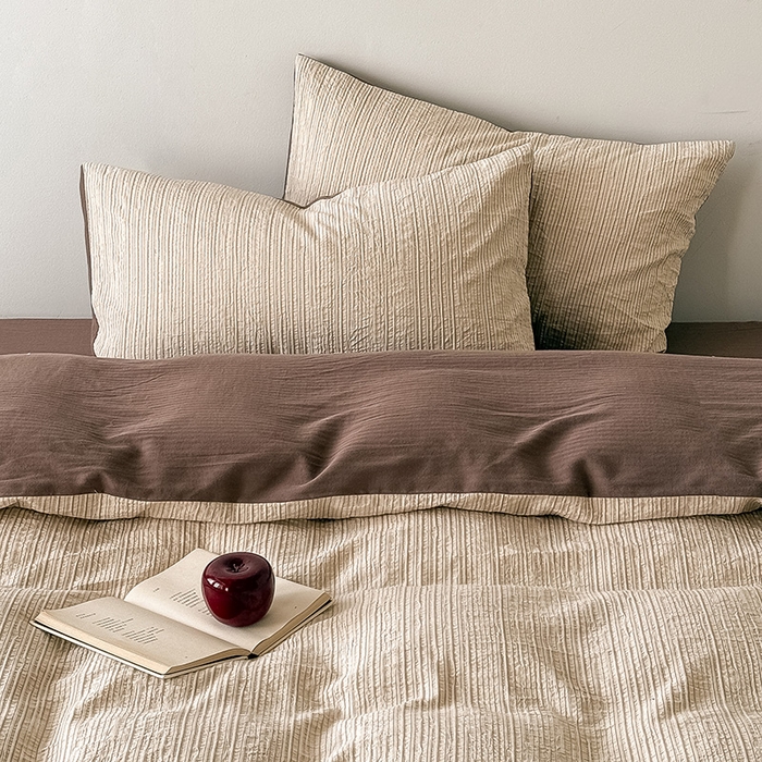 91家纺网 家纺一手货源 找家纺 （总）Mr.pig猪先生水洗棉 2025新款全棉纯棉色织立体人字纹四件套-素雅肌理系列