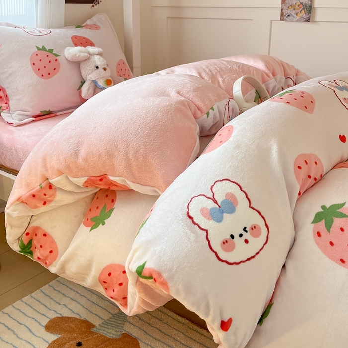 91家纺网 家纺一手货源 找家纺 （总）川悦生活 2025新款加厚保暖高克重牛奶绒宿舍三件套