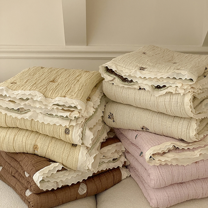91家纺网 家纺一手货源 找家纺 麻依 2025新款全棉十层纱布棉花糖春秋被被子泡芙被子被芯 合集（仅参考）