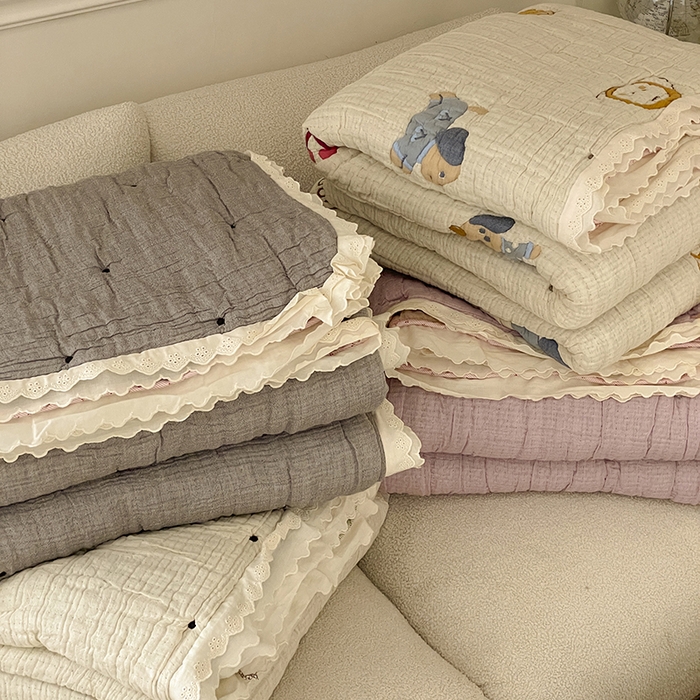 91家纺网 家纺一手货源 找家纺 麻依 2025新款全棉十层纱布棉花糖春秋被被子泡芙被子被芯 合集（仅参考）