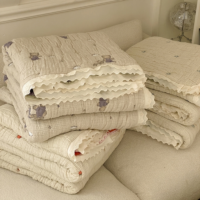 91家纺网 家纺一手货源 找家纺 麻依 2025新款全棉十层纱布棉花糖春秋被被子泡芙被子被芯 合集（仅参考）